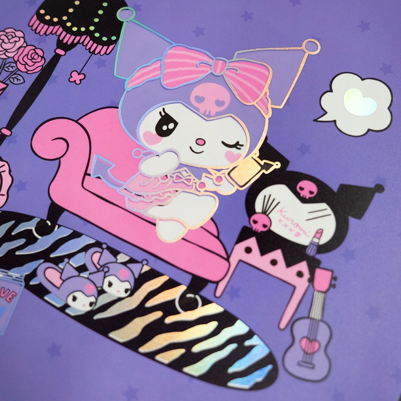 Teczka szkolna Kuromi A4 z przezroczystymi koszulkami