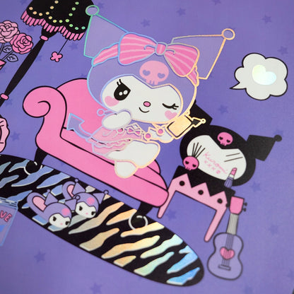 Teczka szkolna Kuromi A4 z przezroczystymi koszulkami