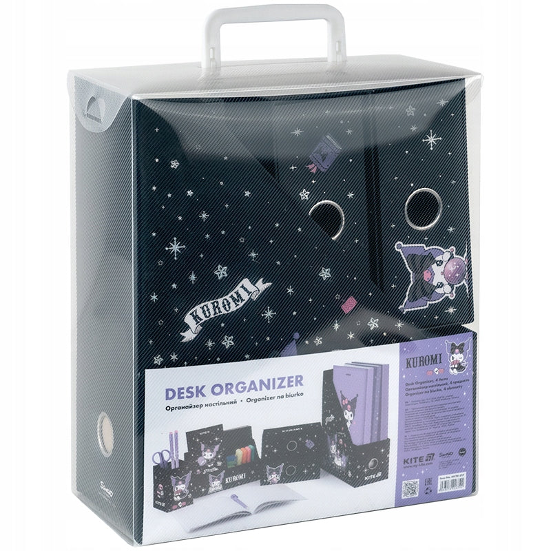 Zestaw organizerow biurkowych Kuromi Kite z szufladkami