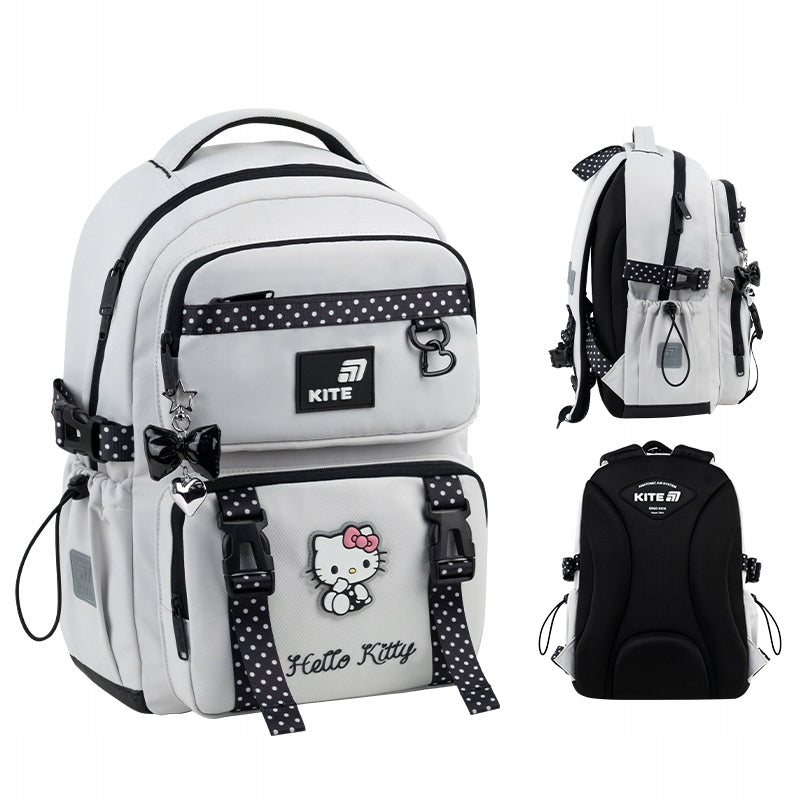 Widok ogólny plecaka ortopedycznego Kite z motywem Hello Kitty.