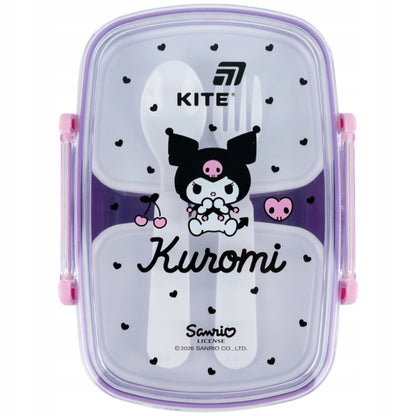 Lunchbox Kite Kuromi z wyposażeniem przystosowany do mycia w zmywarce.