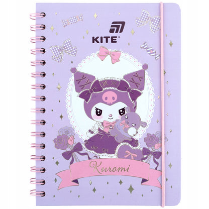 Notatnik na spirali Kite Kuromi A5 w twardej oprawie.