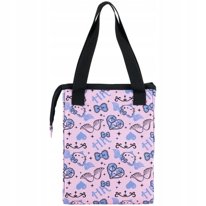Widok z tyłu różowej torby termicznej dla dzieci.
