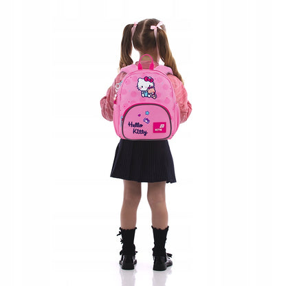Plecak dla dziewczynki do przedszkola z haftowaną postacią Hello Kitty.