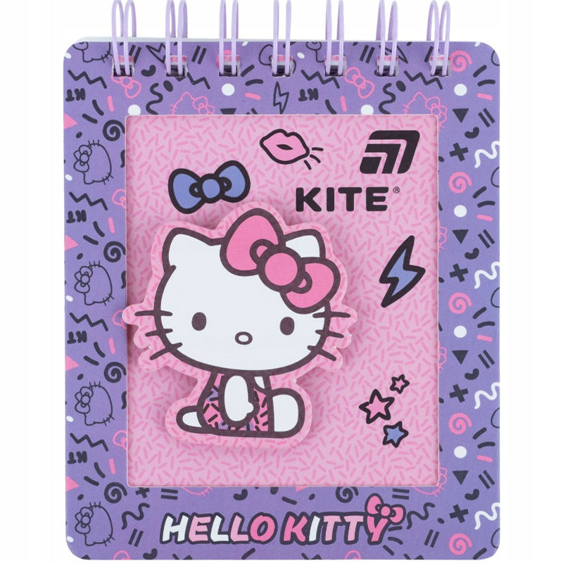 Notes 3d rysunek na spirali notatnik w kratkę Hello Kitty