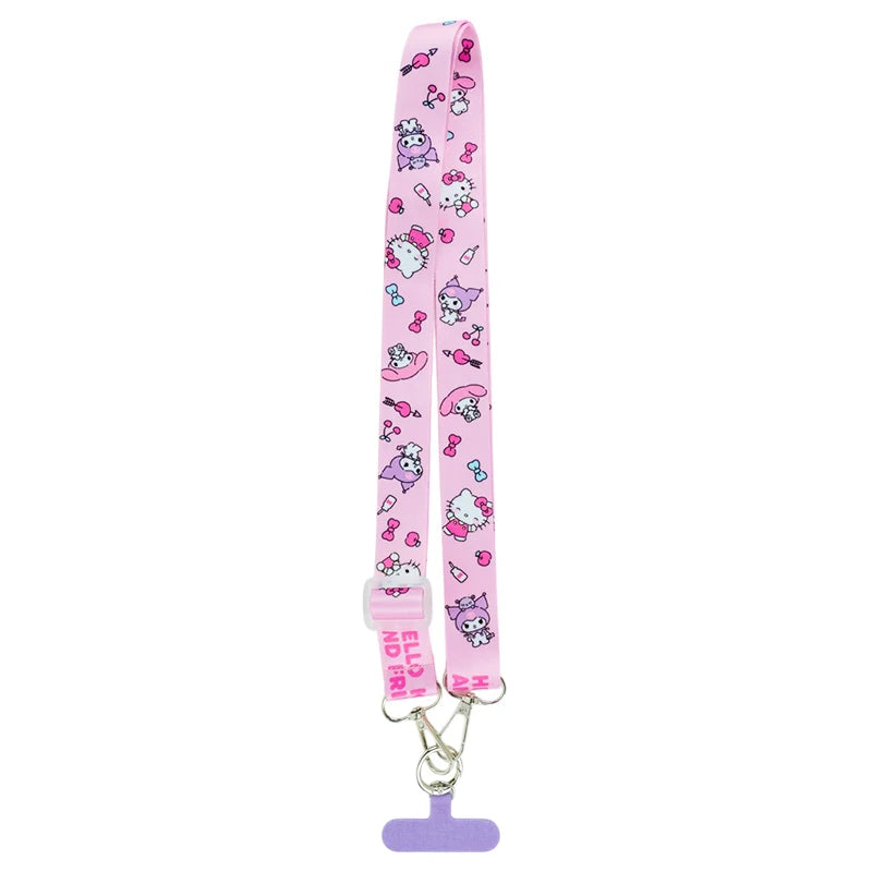 Różowy pasek do telefonu Kite Hello Kitty z dwustronnym barwnym wzorem
