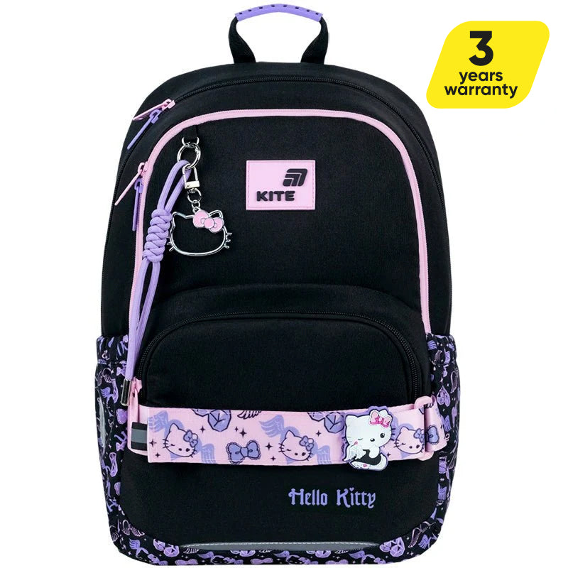 Czarny plecak szkolny dla dziewczyn Kite Hello Kitty