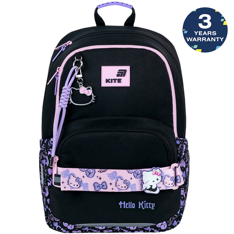 Czarny plecak szkolny dla dziewczyn Kite Hello Kitty