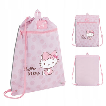 Różowy worek gimnastyczny Kite z grafiką Hello Kitty.