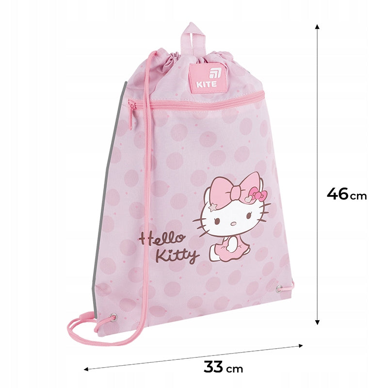 Wymiary 46x33 cm różowego worka Kite — infografika.