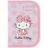 Front różowego piórnika z wypukłym nadrukiem 3D przedstawiającym Hello Kitty.