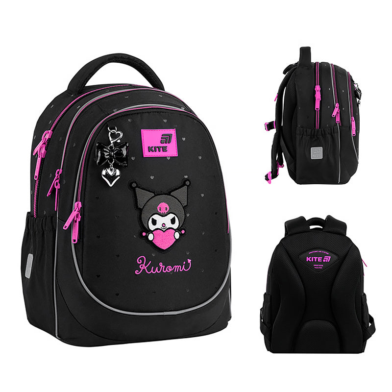 Widok ogólny plecaka ortopedycznego Kite z motywem Kuromi.