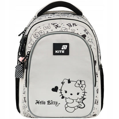 Plecak szkolny Kite Hello Kitty z wypukłym nadrukiem 3D i ozdobnym brelokiem.