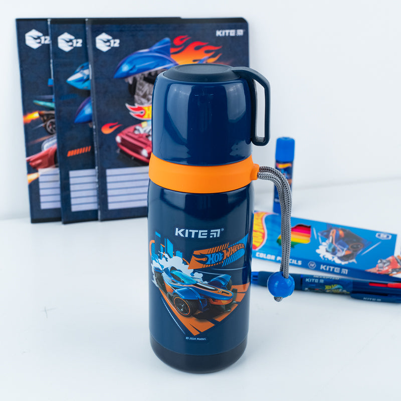 Termos dla chłopców z kubkiem metalowy 350 ml Hot Wheels