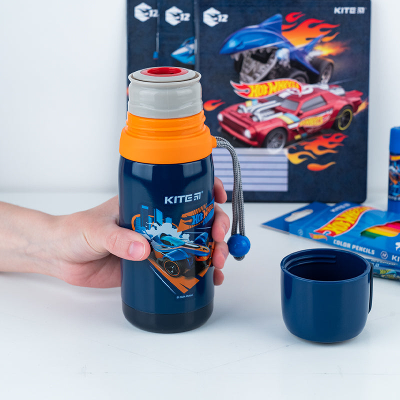 Termos dla chłopców z kubkiem metalowy 350 ml Hot Wheels