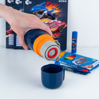 Termos dla chłopców z kubkiem metalowy 350 ml Hot Wheels