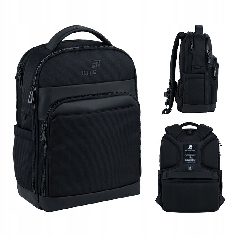 Czarny plecak szkolny Kite K25-2723M – widok ogólny.