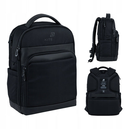 Czarny plecak szkolny Kite K25-2723M – widok ogólny.