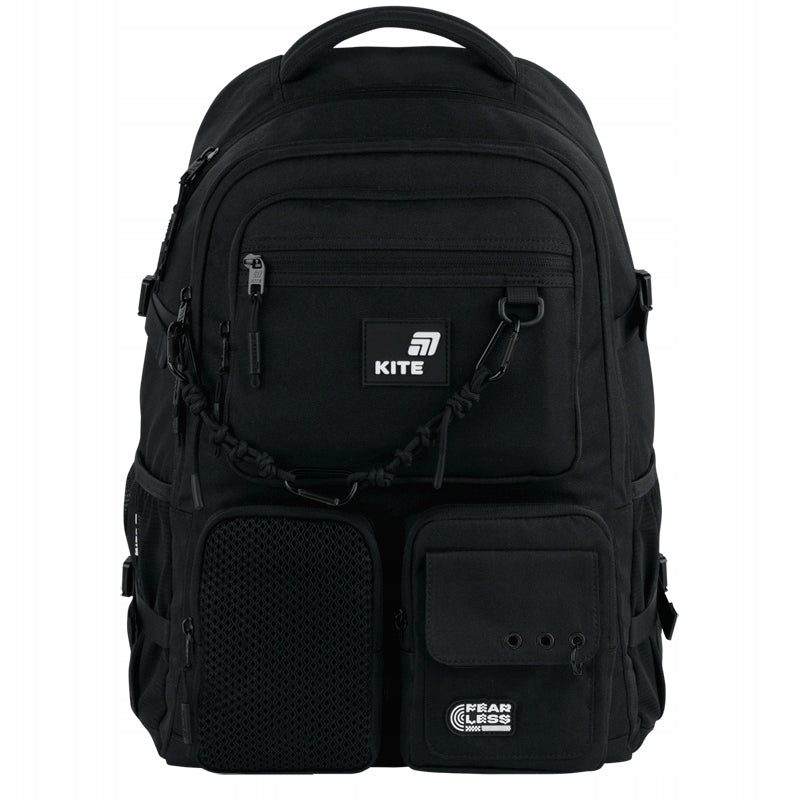 Plecak młodzieżowy Kite – widok na front z 8 kieszeniami i nadrukiem 3D.