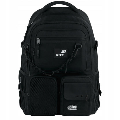 Plecak młodzieżowy Kite – widok na front z 8 kieszeniami i nadrukiem 3D.