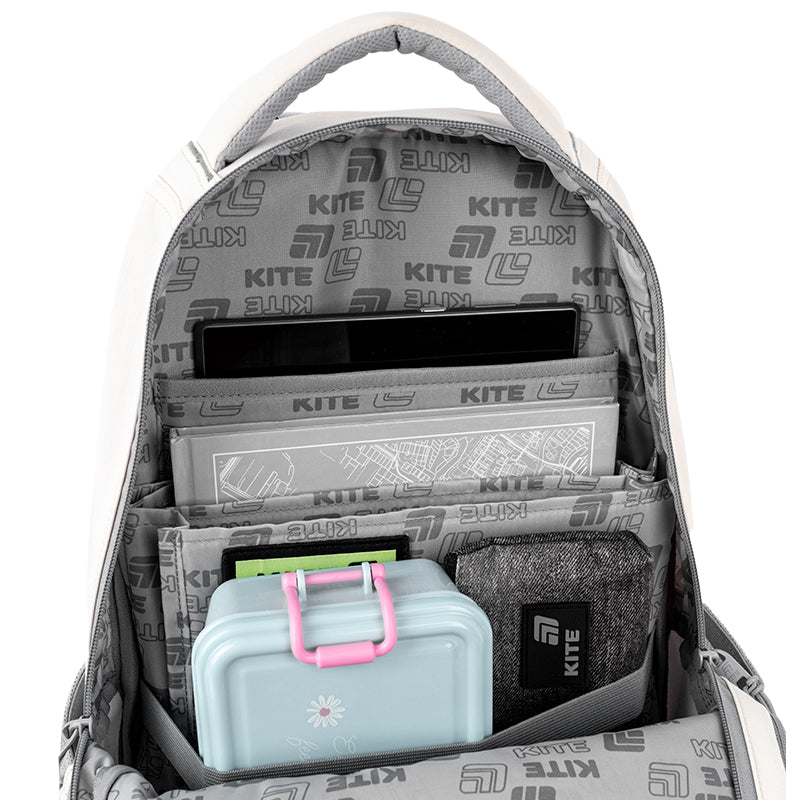 przegrody na książki i zeszyty z gumką stabilizującą w plecaku Kite