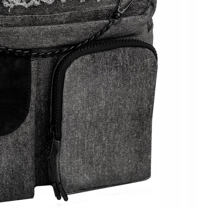 przednie kieszenie w jeansowym plecaku Kite