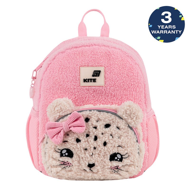Plecak przedszkolny Kite Kids Pretty Kitty pluszowy różowy dla dziewczynki z uszkami
