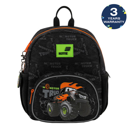 Plecak przedszkolny Kite Kids Monster Truck czarny dla chłopca z brelokiem do zerówki