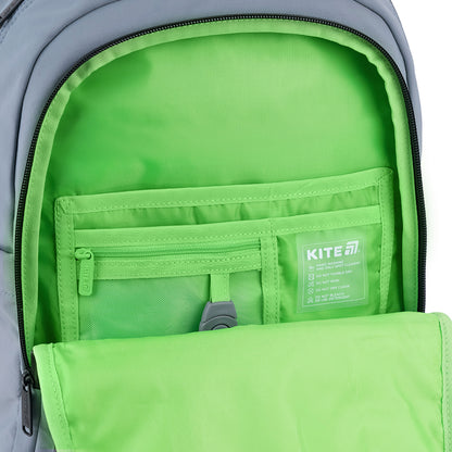 Pojemne wnętrze plecaka szkolnego Kite Urban w kolorze zielonym