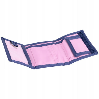 Rozkryty portfel Kite Kuromi z widocznymi przegrodami na banknoty.