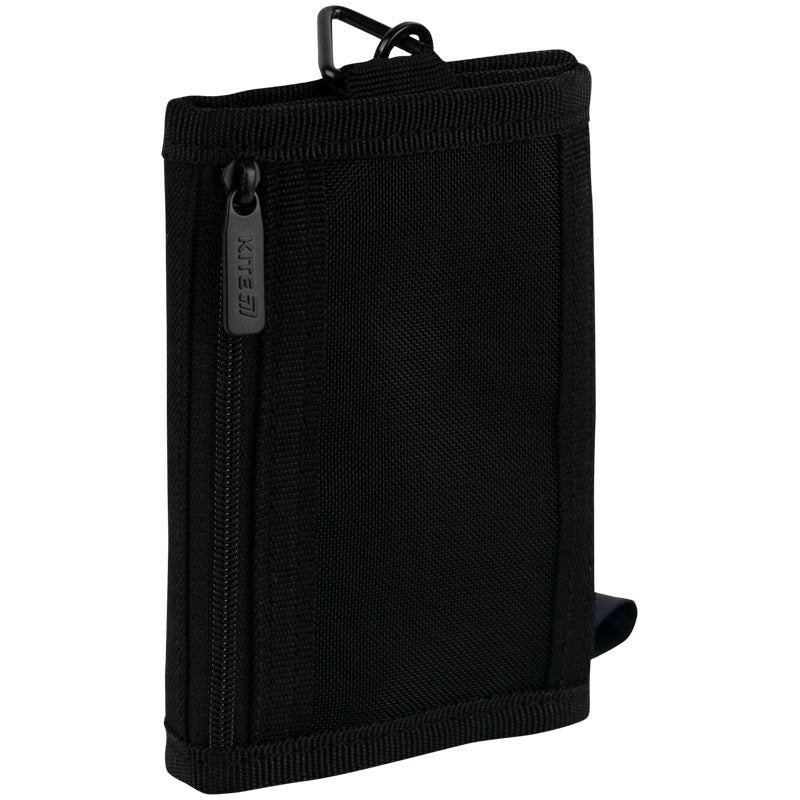 Widok portfela szkolnego Kite od tyłu z siatkowaną kieszonką na suwak.