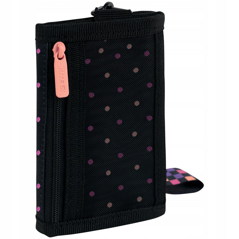 Widok portfela szkolnego Kite od tyłu z praktyczną kieszonką z siatki.