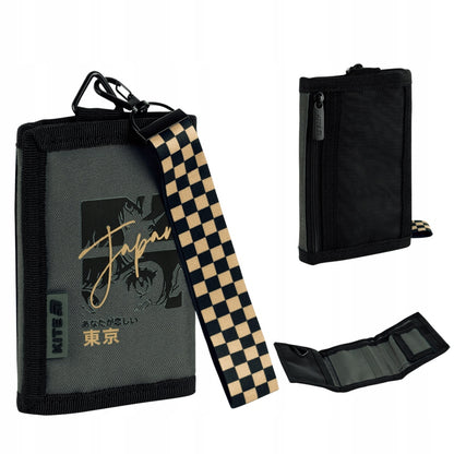 Ogólny wygląd portfela szkolnego Kite na rzep z ozdobną zawieszką.