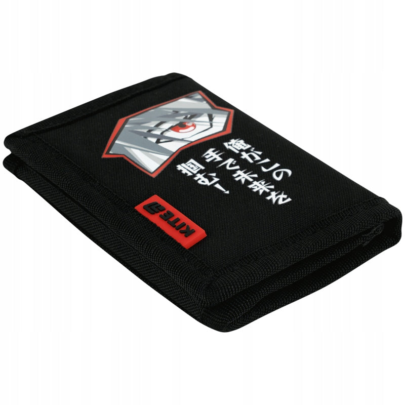 Widok portfela Kite z przodu z solidnym zapięciem na rzep.