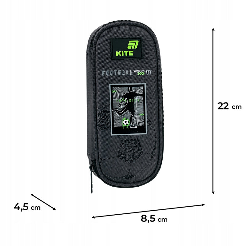 Wymiary piórnika saszetki K26-599-4 na pomocniczej grafice.
