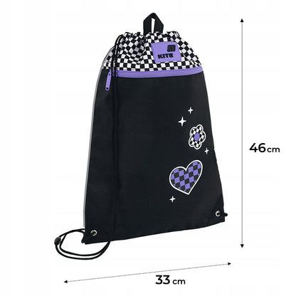 Wymiary 46x33 cm worka Kite na obuwie i strój — infografika.