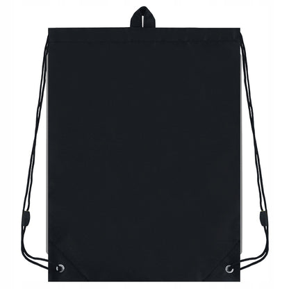 Sznurki ściągające i pętla do zawieszania worka w kratkę.