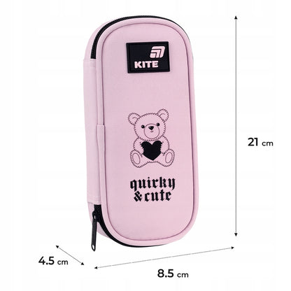 Wymiary różowej saszetki Kite – pojemny piórnik do szkoły.
