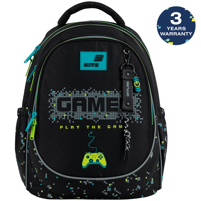 Batoh školní ortopedický lehký pro chlapce černý do školy Play the Game Kite