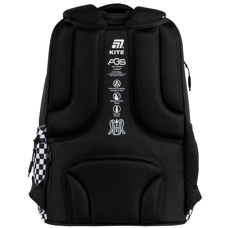 Ortopedyczne plecy z systemem AGS i oddychającymi poduszkami, redukujące obciążenie kręgosłupa.