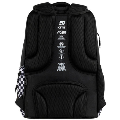 Ortopedyczne plecy z systemem AGS i oddychającymi poduszkami, redukujące obciążenie kręgosłupa.