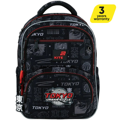 Miękki plecak szkolny dla chłopca z ortopedycznymi plecami i badge 3D Kite Tokyo