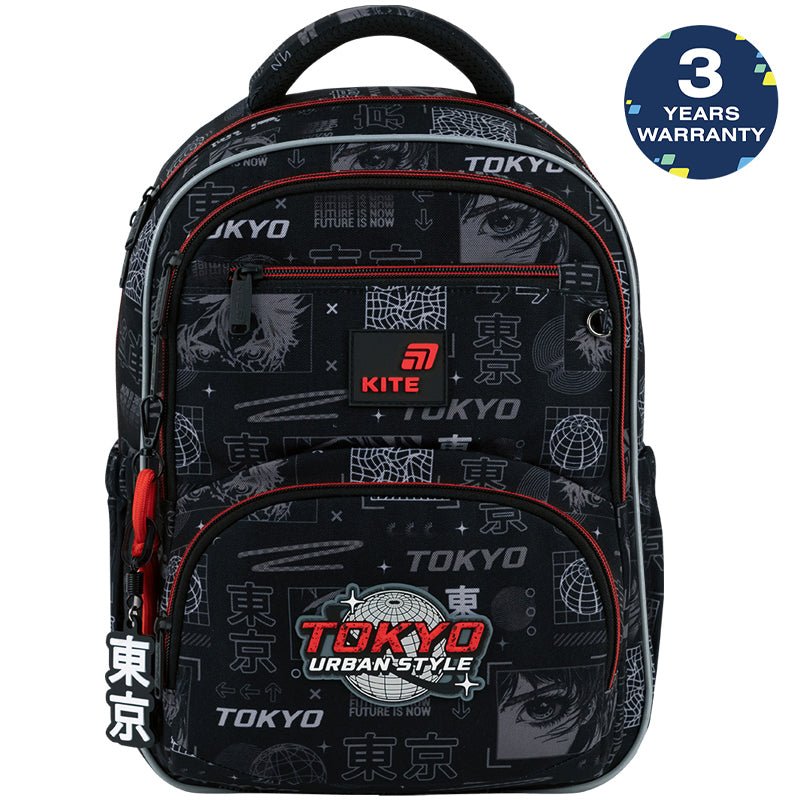 Miękki plecak szkolny dla chłopca z ortopedycznymi plecami i badge 3D Kite Tokyo