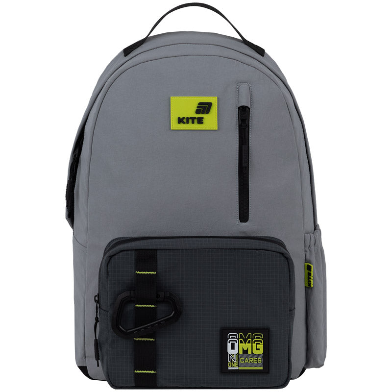 Plecak szkolny młodzieżowy Kite – front plecaka w kolorze szarym