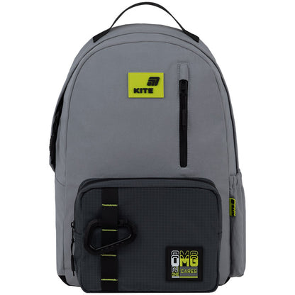 Plecak szkolny młodzieżowy Kite – front plecaka w kolorze szarym