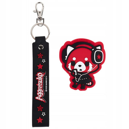 zestaw naszywka patch i brelok 3D Aggretsuko Kite