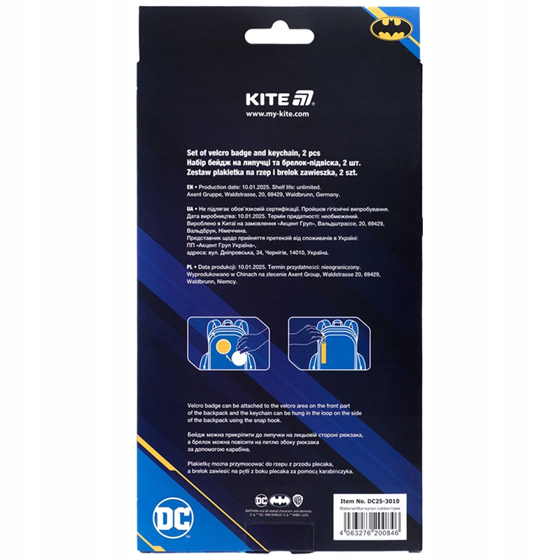 naszywka patch i brelok Batman Kite w opakowaniu prezentowym