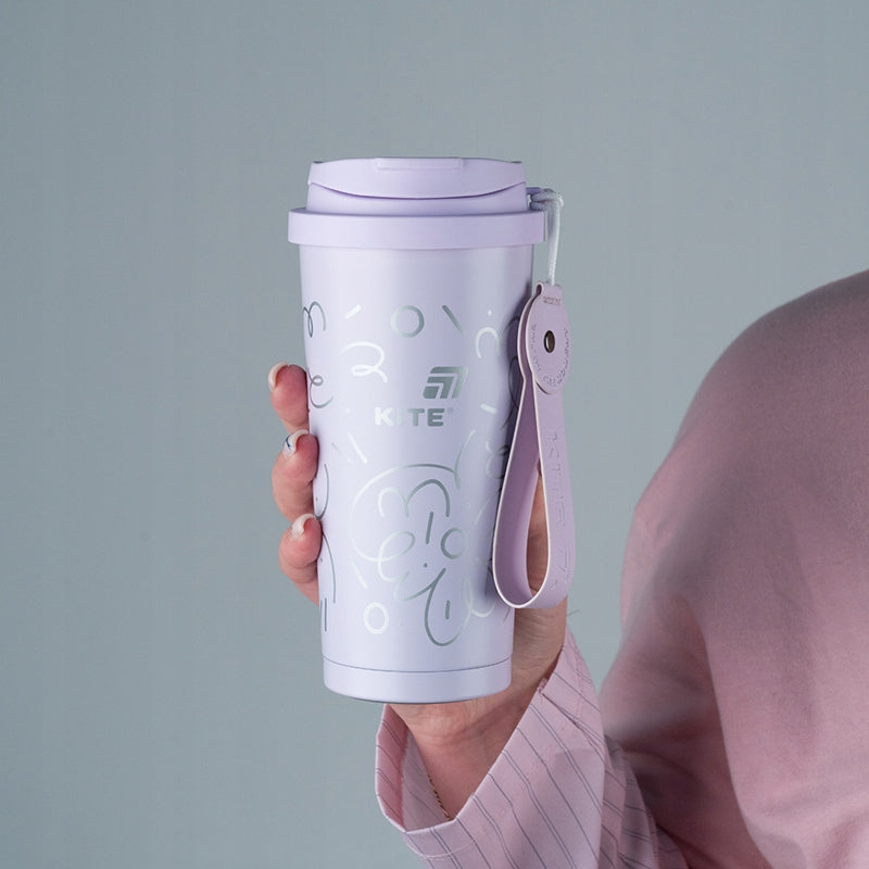 Kubek termiczny z silikonową słomką i klasycznym ustnikiem