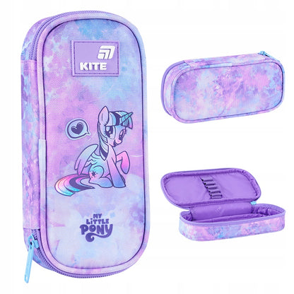 Fioletowy piórnik saszetka My Little Pony widok z każdej strony.