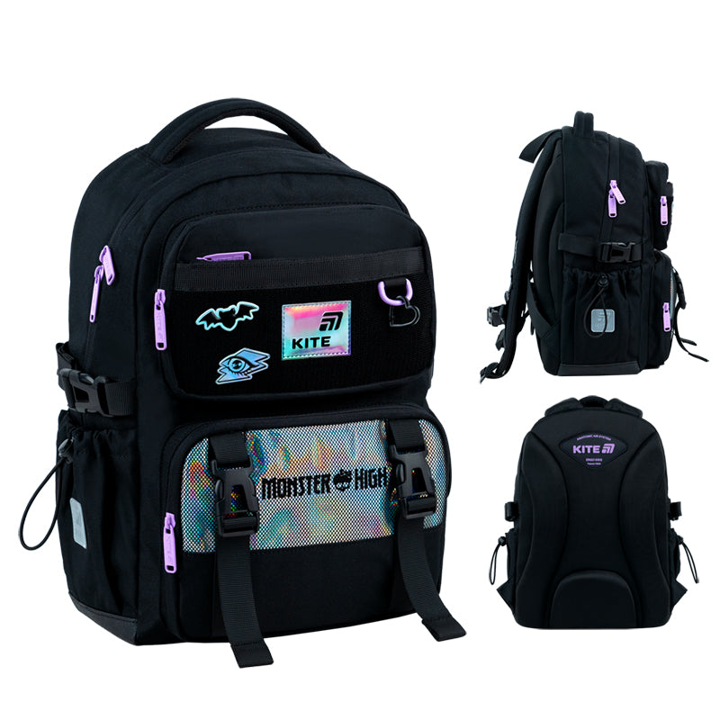 Widok ogólny plecaka ortopedycznego Kite z motywem Monster High.